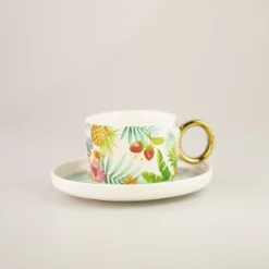 Tazza In Ceramica Con Sottobicchiere (200Ml)